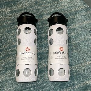 2 LIFE FACTORY glass water bottle BPA FREE 22 oz.  NWT